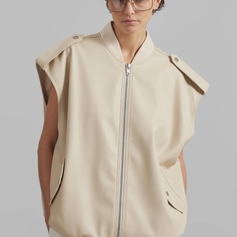 The Frankie Shop Beige Vest with Buttoned Shoulders - Picture 6 of 7